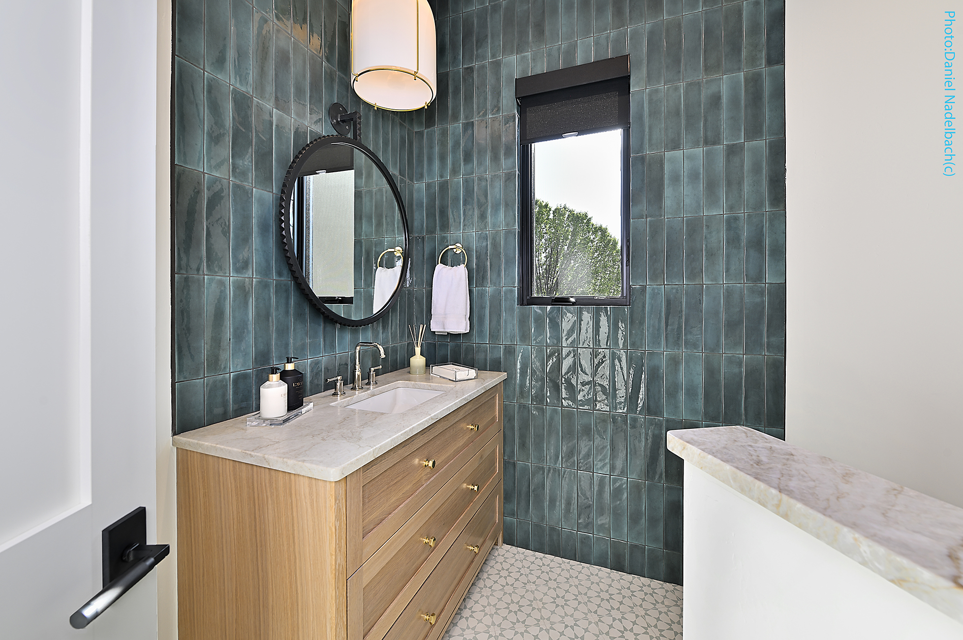 Green tile bath