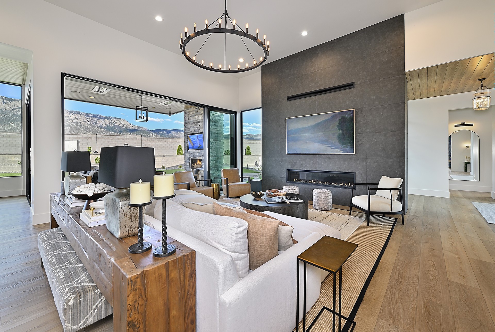 Great room with Sandia Mountain views — Ella Todd Interiors